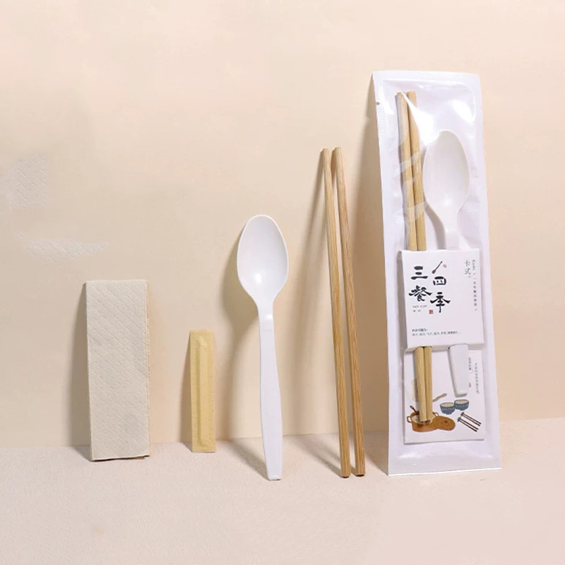 環境に優しい箸スプーン使い捨てスプーンと竹ようじカトラリー分解性紙フィルムセット