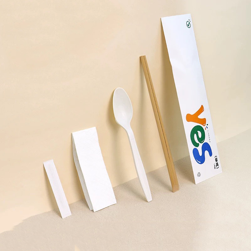 使い捨て竹箸ナプキンスプーンつまようじパックセットテイクアウト食品レストラン分解性紙フィルムセット